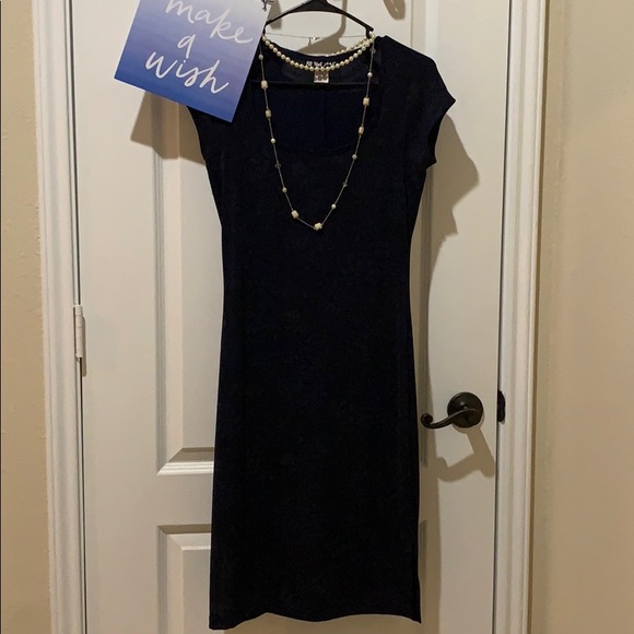 All That Jazz midnight blue floral pattern dress M - Picture 3 of 6